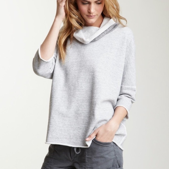 James Perse Sweaters - James Perse Cropped Boxy Funnel Neck Sweatshirt